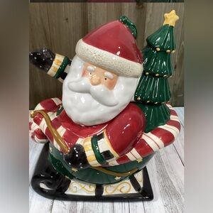 New Debbie Mumm Santa Claus Santa’s Spirit Cookie Jar New In Box